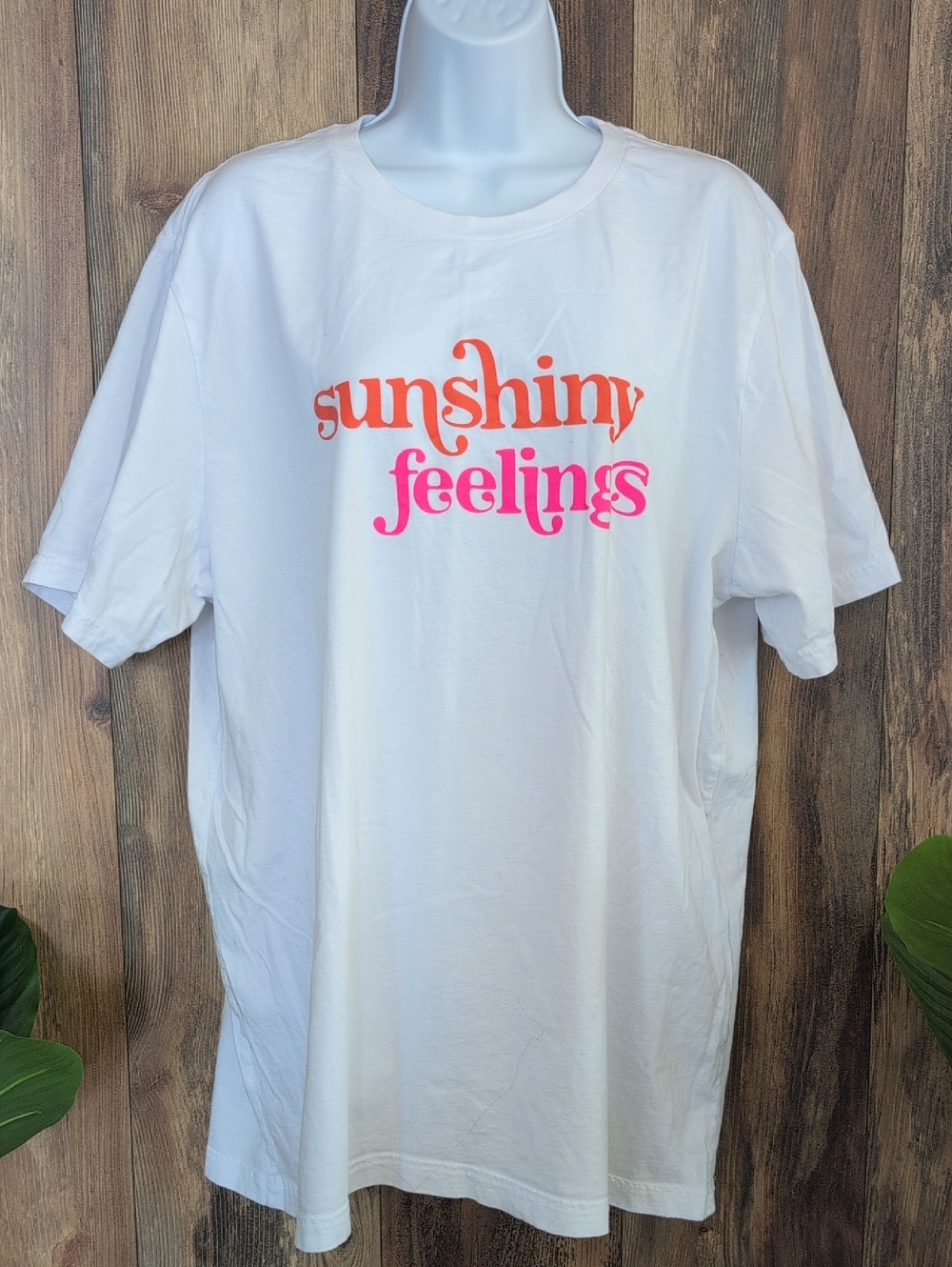 Bella Canvas White Tee  "Sunshiny Feelings" Graphic 2XL AC153